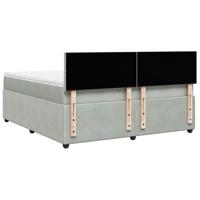 Boxspring met matras fluweel lichtgrijs 180x200 cm - thumbnail
