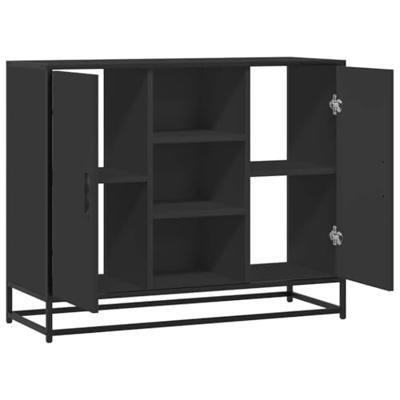 Dressoir 92x35x76 cm bewerkt hout zwart