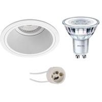 GU10 Inbouwspot Set - Mat Wit - Inbouw Rond - Verdiept - Philips - CorePro 830 36D - Pragmi Minko Pro - 3.5W - Warm Wit 3000K - Ø90mm - thumbnail