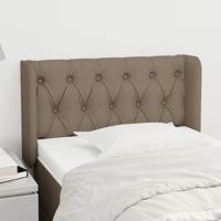 Hoofdbord met randen 83x16x78/88 cm stof taupe - thumbnail