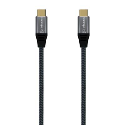 AISENS - A107-0672 - USB 3.2 Gen2x2 20Gbps 5A 100W E-mark, type USB-C/M-USB-C/M, grijs, 1,5m