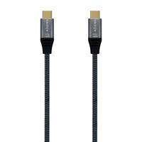 AISENS - A107-0672 - USB 3.2 Gen2x2 20Gbps 5A 100W E-mark, type USB-C/M-USB-C/M, grijs, 1,5m - thumbnail