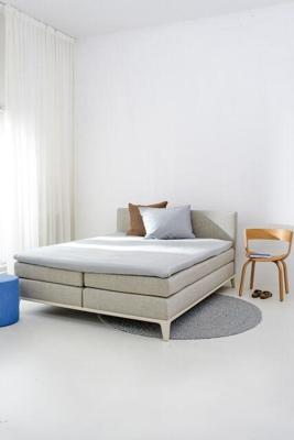 Auping Organic Satijnkatoen Hoeslaken Topper light grey
