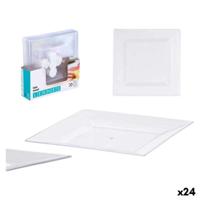 Bordenset Leknes Transparant polyestyreen Plastic 27,3 x 2,3 x 27,3 cm (24 Stuks) - thumbnail