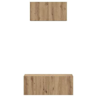 Tv-meubelset 2 pcs artisanaal eikenkleurig 80 x 30 x 30 cm