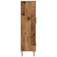 Hoge kast 70x31x115 cm bewerkt hout oud houtkleurig - thumbnail