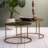 Light & Living Salontafel 'Duarte' Set van 2 stuks, kleur Goud/Smoke - thumbnail