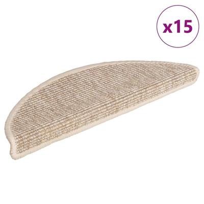 Trapmatten 15 st 56x17x3 cm Lichtbeige Halfrond