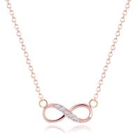 Hippe dames ketting Infinity Zircon Rosegoudkleurig - thumbnail