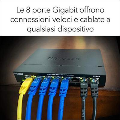 NETGEAR GS308-300PES Gigabit Ethernet Ethernet-switch met 8 poorten (10/100/1000)