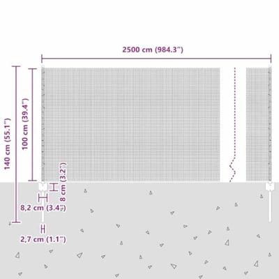 VidaXL Hek met paal groen 1 x 25 m staal