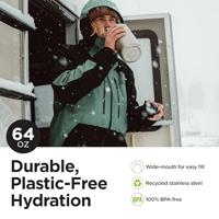 Klean Kanteen Classic Wide met ringdop, 1900ml/64oz Drinkfles Brushed Stainless 1900ml - thumbnail