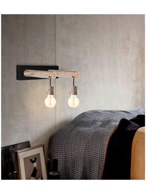 Home sweet home billy wandlamp 2L hout / metaal