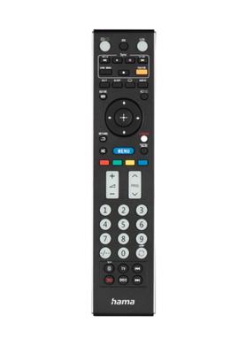 Hama Universele afstandsbediening voor LG TV's (infrarood, leerbaar, lichtgevende toetsen, slimme knop, Easy Mode functie, ergonomische hoofdtoetsen, 10 m bereik) zwart