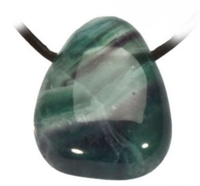 Fluoriet Trommelsteen Hanger Geboord - thumbnail