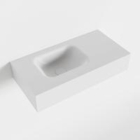 MONDIAZ LEX Talc vrijhangende solid surface wastafel 60cm. Positie wasbak links - thumbnail