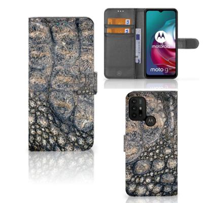 Motorola Moto G10 | G20 | G30 | Telefoonhoesje | Met pasjeshouder | Krokodillenprint