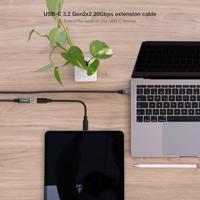 Nanocable 10.01.4501-L150-COMB USB 3.2 Gen2X2 kabel, 100 W, 4K/60 Hz, USB-C/M-USB-C/H, zwart/grijs, 1,5 m - thumbnail