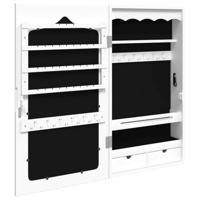 Sieradenkast met spiegel wandgemonteerd 37,5x10x67 cm wit - thumbnail