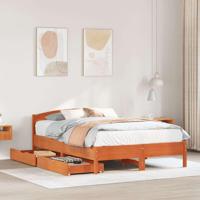 Bedframe zonder matras massief grenenhout wasbruin 150x200 cm - thumbnail