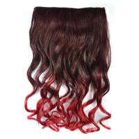 Eendelige naadloze Hair Extension stuk kleur verloop grote golf lang Curling Clip Type haarstukje - thumbnail