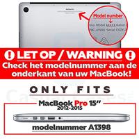 Lunso MacBook Pro 15 inch (2012-2015) cover hoes - case - Glanzend Blauw - thumbnail