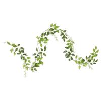 VidaXL Kerstslingers met bloemen 6 st 200 cm wit - thumbnail