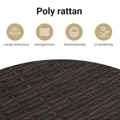 11-delige Loungeset met kussens poly rattan bruin