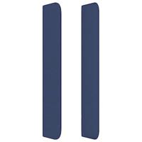 Hoofdbord met randen 183x16x118/128 cm stof blauw - thumbnail