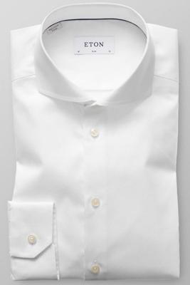 Eton Heren Overhemd Wit Signature Twill Slim Fit Extra Cutaway