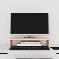 VidaXL Monitorstandaard 50x27x10 cm massief grenenhout - thumbnail