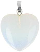 Hartvormige Edelstenen Hanger Opaliet (20 mm) - thumbnail