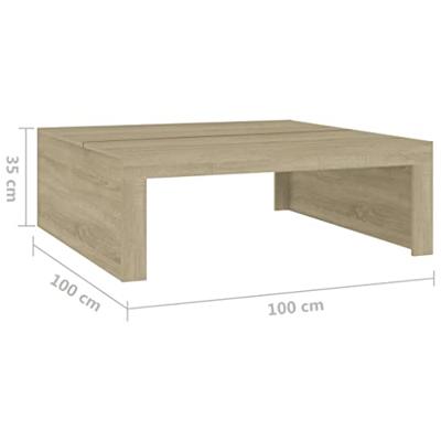 VidaXL Salontafel 100x100x35 cm bewerkt hout sonoma eikenkleurig