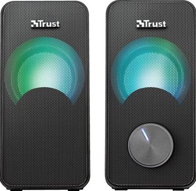 Trust arys compact 2.0 speakerset met rgb pc-luidspreker (zwart)