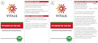 Vitals Vitamine B5 250mg Capsules