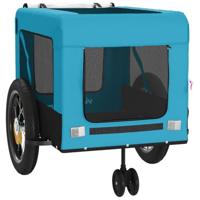 Hondenfietstrailer oxford stof en ijzer blauw en zwart - thumbnail