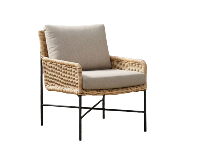Estoril lounge chair black steel/natural wicker Eurofar - Eurofar