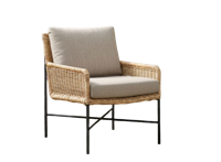 Estoril lounge chair black steel/natural wicker Eurofar - Eurofar - thumbnail