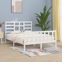 Bedframe zonder matras massief grenenhout wit 160x200 cm - thumbnail