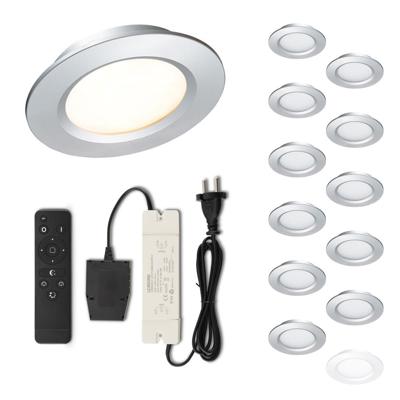 Set LED-inbouwspot met afstandsbediening Modena zilver 3W dimbaar 1-12 stuks