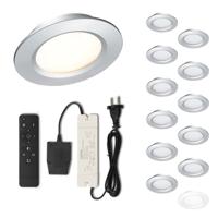 Set LED-inbouwspot met afstandsbediening Modena zilver 3W dimbaar 1-12 stuks - thumbnail