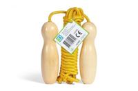 BS Toys springtouw geel met houten handvatten - thumbnail