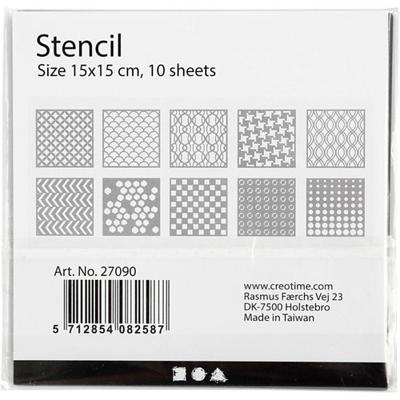 Creativ Company Sjabloon, afm 15x15 cm, dikte 0,31 mm, 10 vel/ 1 doos