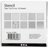 Creativ Company Sjabloon, afm 15x15 cm, dikte 0,31 mm, 10 vel/ 1 doos - thumbnail