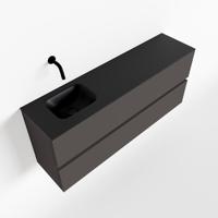 MONDIAZ ADA 120cm toiletmeubel dark grey. LEX wastafel urban links zonder kraangat - thumbnail