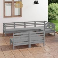 8-delige Loungeset massief grenenhout grijs - thumbnail