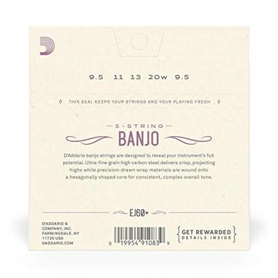 D'Addario EJ60+ snarenset voor vijf-snarige banjos