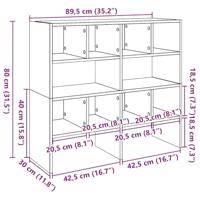 Schoenenrekken 2 st stapelbaar 89,5x30x40 cm gerookt eikenkleur - thumbnail