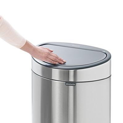 Brabantia – 100680 -Touch Bin New Recycle 10 + 23 litres, Acier Mat