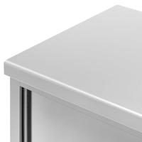 Royal Catering Onderkast van roestvrij staal met dubbele opening, eco, 200 x 70 cm, 500 kg, keukenkast, onderkast met werkblad, onderkast van roestvrij staal - thumbnail